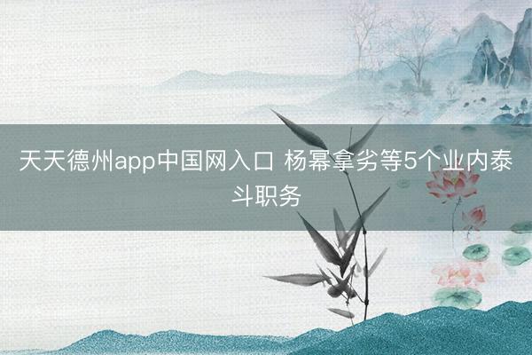 天天德州app中国网入口 杨幂拿劣等5个业内泰斗职务