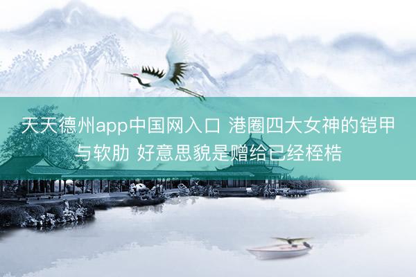天天德州app中国网入口 港圈四大女神的铠甲与软肋 好意思貌是赠给已经桎梏