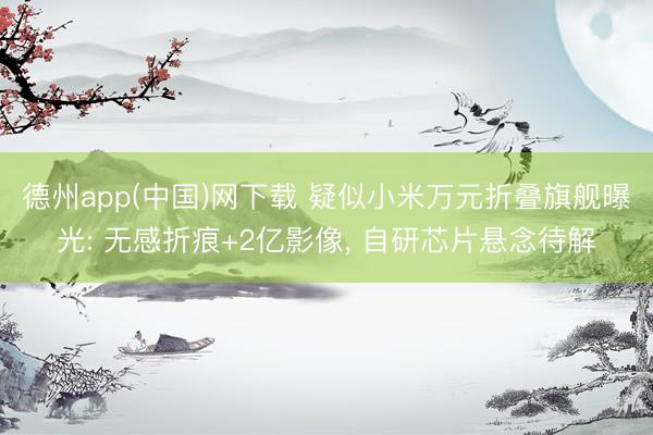 德州app(中国)网下载 疑似小米万元折叠旗舰曝光: 无感折痕+2亿影像， 自研芯片悬念待解