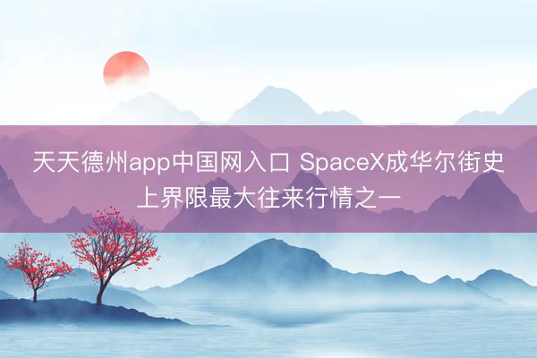 天天德州app中国网入口 SpaceX成华尔街史上界限最大往来行情之一