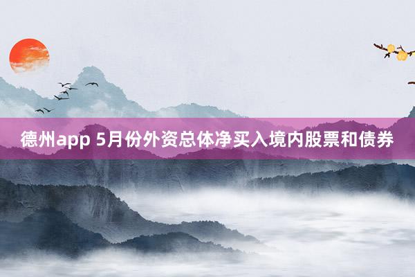 德州app 5月份外资总体净买入境内股票和债券